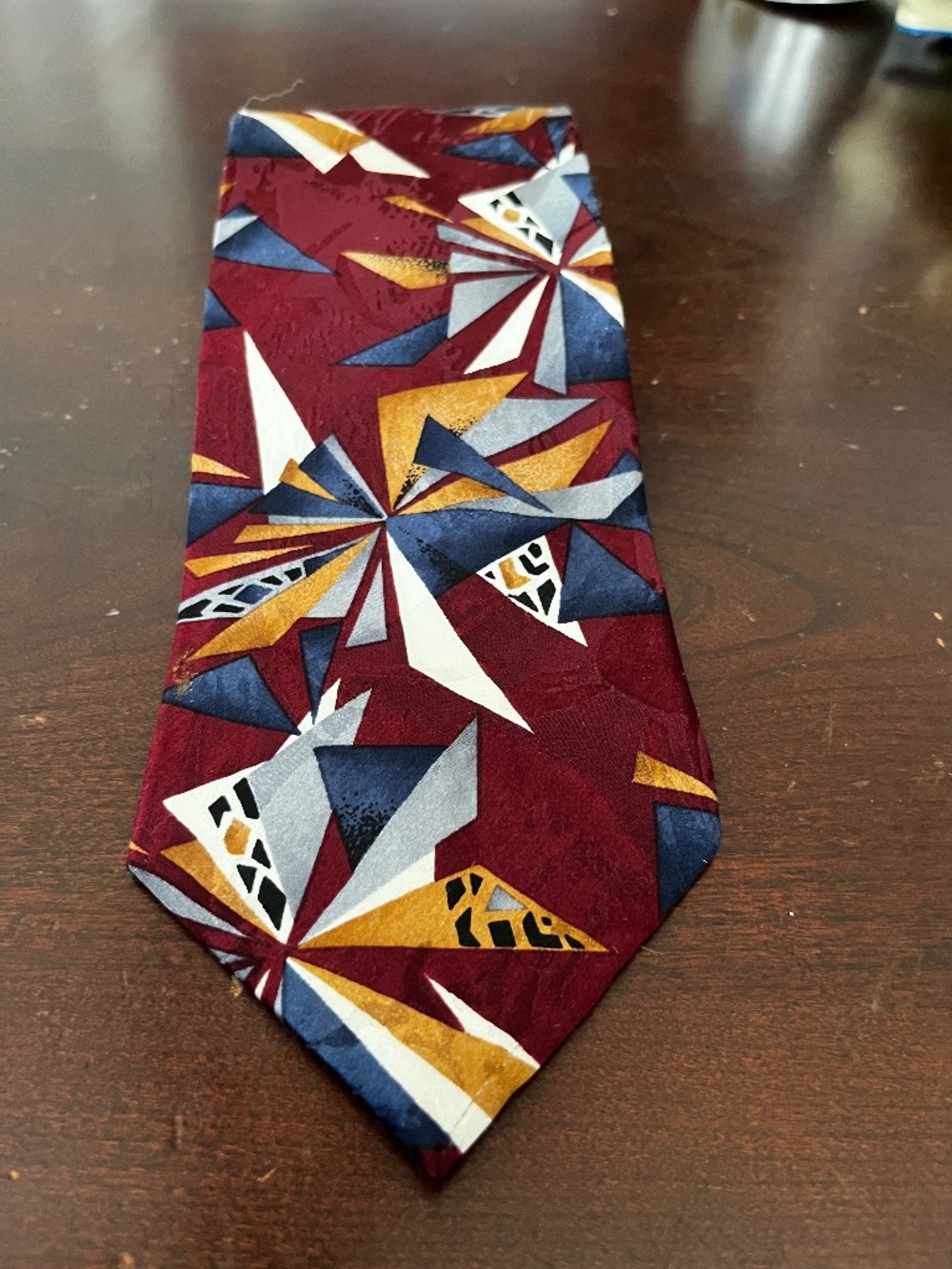 Robert Stock Mens Geometric Pattern Tie